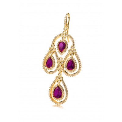 Amethyst & Diamond contemporary Danglers